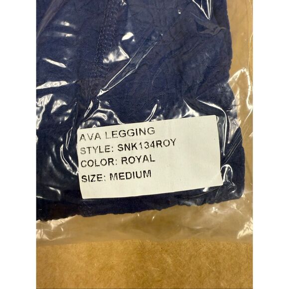 New Gigi C Ava Snakeskin High Waist Leggings M Royal Blue - Picture 4 of 4